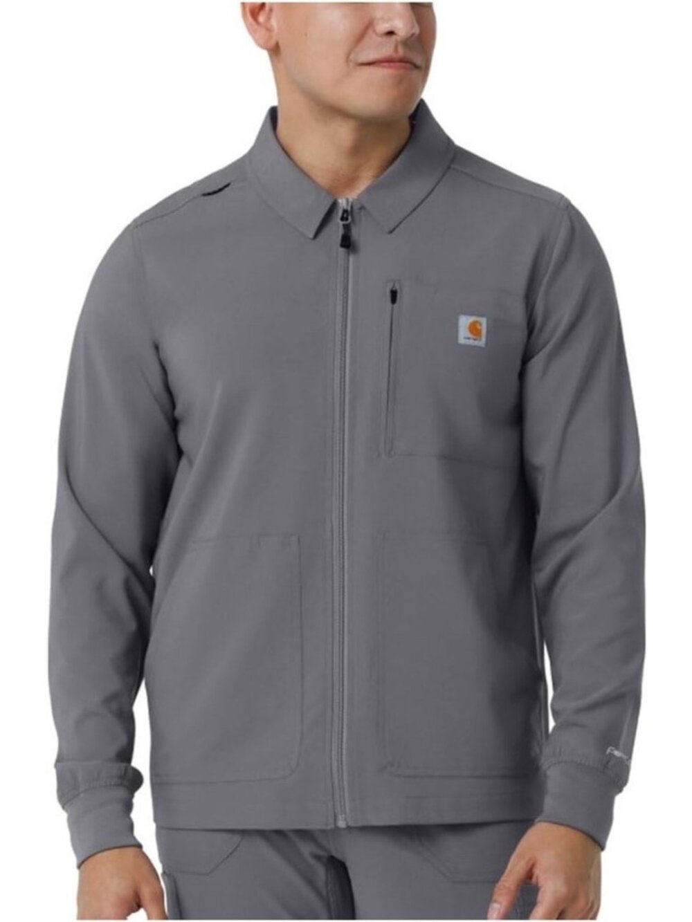 Carhartt Scrubs Jacket Force Cross-Flex Lightweight Gray Men 2XL XXL - Picture 2 of 5